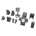 Black Plastic Electronic Device Holders With Various Stand Designs And Apple Logo