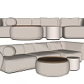Modern sofa coffee table combination 3d model