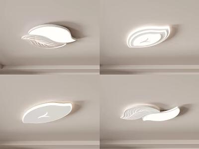 Modern Stylish Ceiling Light Designs With Feather And Leaf Inspired Shapes 3d model