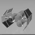 Scifi Starfighter Model With Metal Body Dual Engines And Angular Wings 3d model