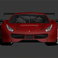 Red High Performance Sports Car With Sleek Body And Rear Spoiler