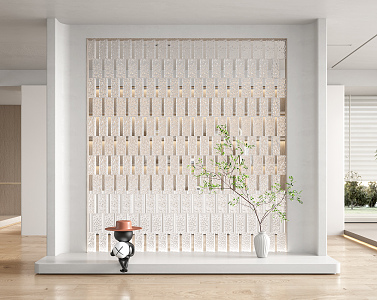 Glass brick partition 3d model