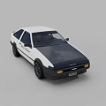 White Two Door Functional Car With Black Hood And Sporty Wheels Classic Design