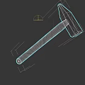 Sturdy Weapon Hammer With Metal Head And Wooden Handle For Various Tasks