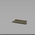 Rusted Metal Strips With Green Brown Patina Arranged On Dark Background Surface