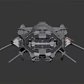 Futuristic Spacecraft Design with Gray Hull and Orange Accents for Deep Space Exploration