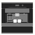 Miele Modern Coffee Machine With Digital Display And Two White Cups Kitchen Appliance 3d model