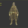 Man In Purple Hooded Robe With Decorative Belt And Mystical Accessories