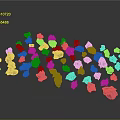 Turquoise Blue Natural Stone Pile With Irregular Shapes And Rough Textures