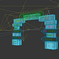 Vibrant Commercial Equipment for Night Market Food Court with Neon Lights and Directional Arrows