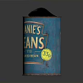 Danie's Baked Beans Canned Food Two Cans One Open Showing Beans Inside