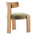 Modern Leisure Chair With Wooden Frame And Beige Upholstered Seat