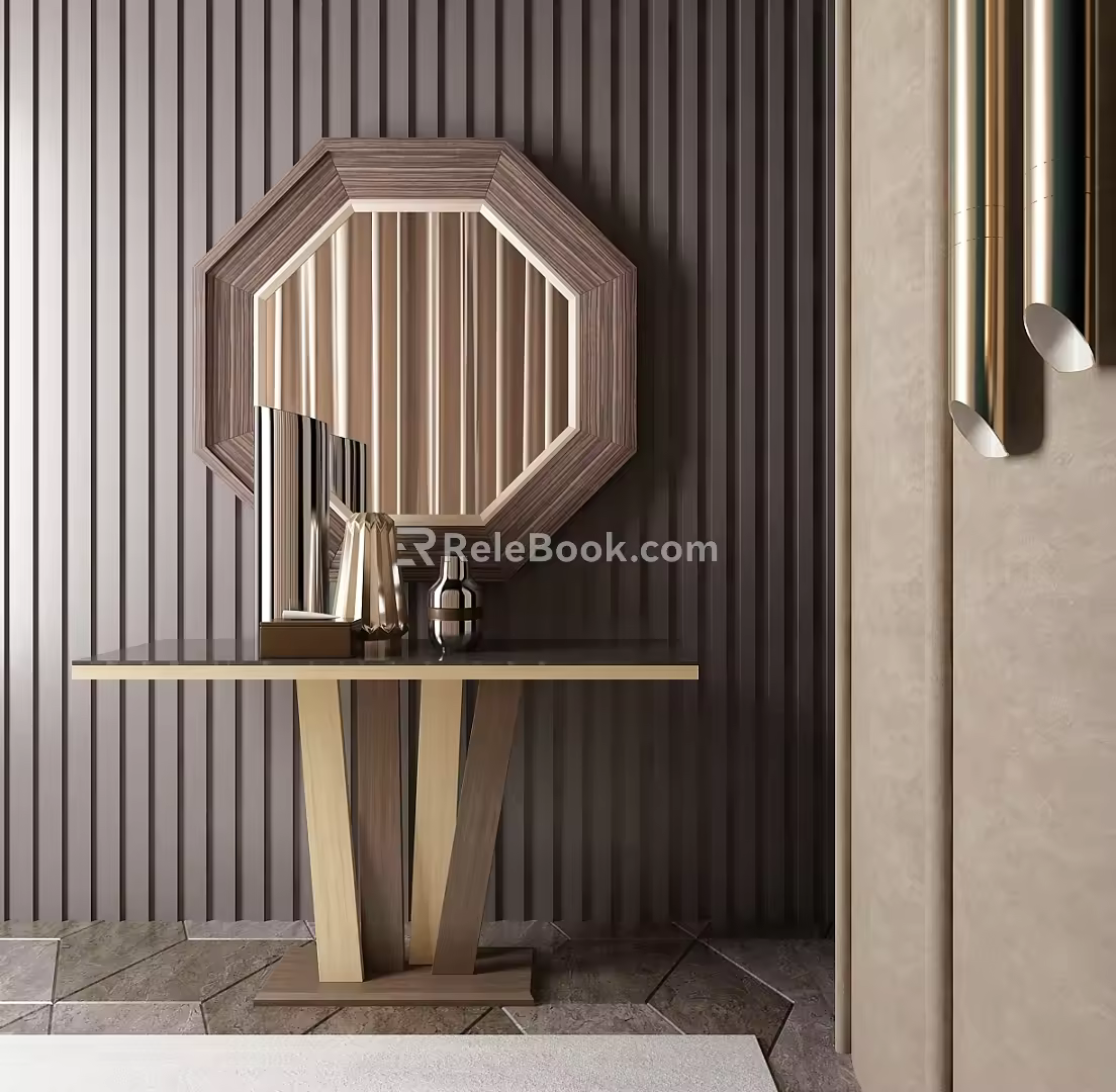 Modern End View Table Entrance Cabinet 3d model