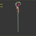 modern scepter ancient scepter walking stick ancient walking stick 3d model