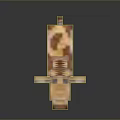 Pixelated Blocky Giraffe Game Character With Brown Beige Colors In Minecraft Style 3D Render