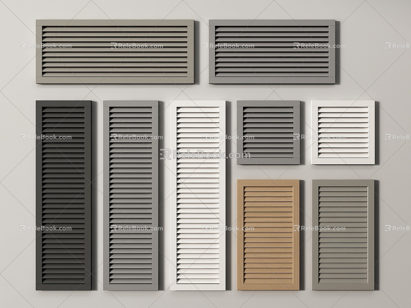 Modern shutter door shutter shutter cabinet door shutter door shutter panel 3d model