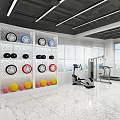 Spacious Modern Fitness Gym With Training Equipment Functional Turf Area And Large Windows