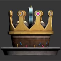 Golden Crown Shaped Decorative Item With JSR Letters Cup Base And Colorful Sprinkles On Tray