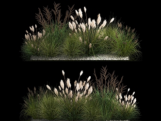 shrubs and barnyard grass flowers plants grass landscape design grass plants flower 3d model