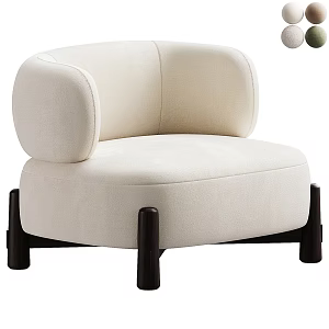 Modern Casual Single Sofa 3d model