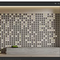 New Chinese background wall modeling background wall 3d model