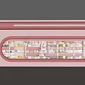 Cosmetics Monopoly Pink Table and Chair Combination Cashier Ornaments 3d model