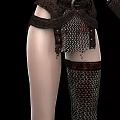Female Game Character With Pink Gradient Hair Chainmail Outfit And Backless Design