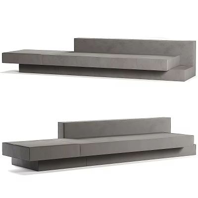 Modern Gray Sectional Sofa With Modular Design For Living Room Seating 3d model