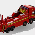 Red Fire Rescue Tow Truck with Functional Crane and Emergency Equipment for Emergency Response