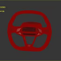 Modern Car Steering Wheel With Black Leather Red Accent And Silver Metallic Trim