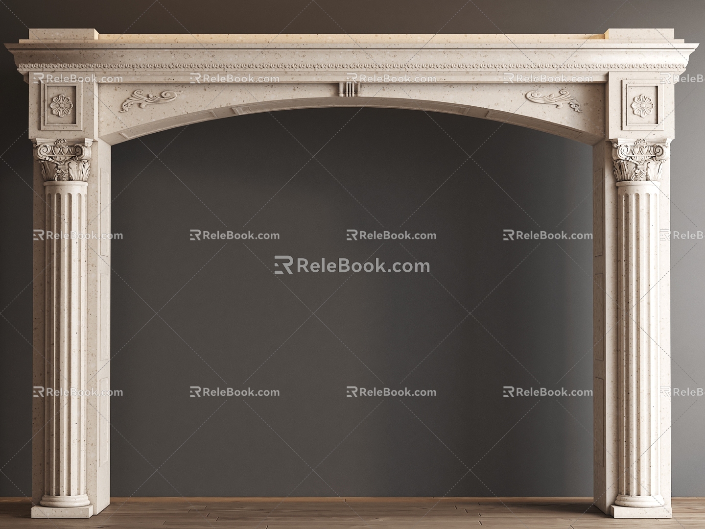 European Door Arch Pass Column Building Component 3d model