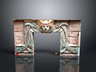 Gate House Stone Gate House Gate Post Stone Gate Post Ruin Gate Post Arch Stone Post Outdoor Articles Realistic 3d model