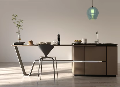 Modern Bar Chair Combination Water Bar 3d model