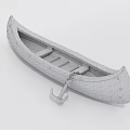 Classic Handcrafted Wooden Boat With Wooden Seats Metal Anchor And Natural Wood Finish