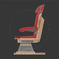 Stylish Red Chair With Unique Design Ergonomic Backrest Sturdy Metal Base And Comfortable Armrests