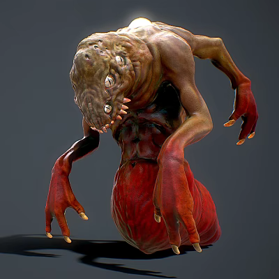 Modern game character monster 3d model