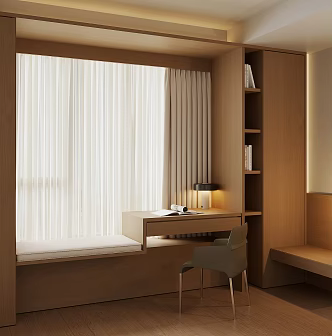 Modern bay window cabinet 3d model
