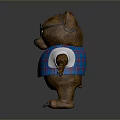 Cute Brown Plush Bear Toy Wearing Glasses White Shirt And Blue Plaid Vest
