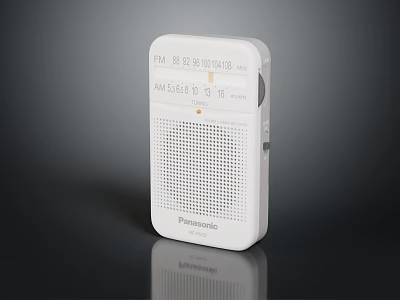 Panasonic White Portable Radio With FM AM Tuner And Compact Design 3d model