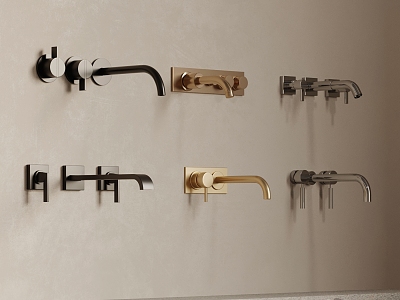 Wall drain faucet model