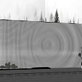 Modern Feature Wall With Spiral Perforated Pattern And Green Plants Near Person Standing