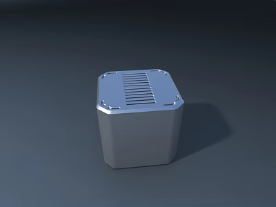 Public Facility Square Metal Enclosure With Grille Top Design For Outdoor Use 3d model