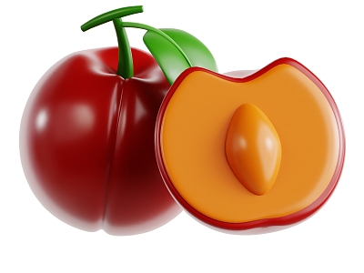 Modern Cherry Fruit Cartoon Fruit Cartoon Cherry 3d model