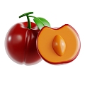 Modern Cherry Fruit Cartoon Fruit Cartoon Cherry 3d model