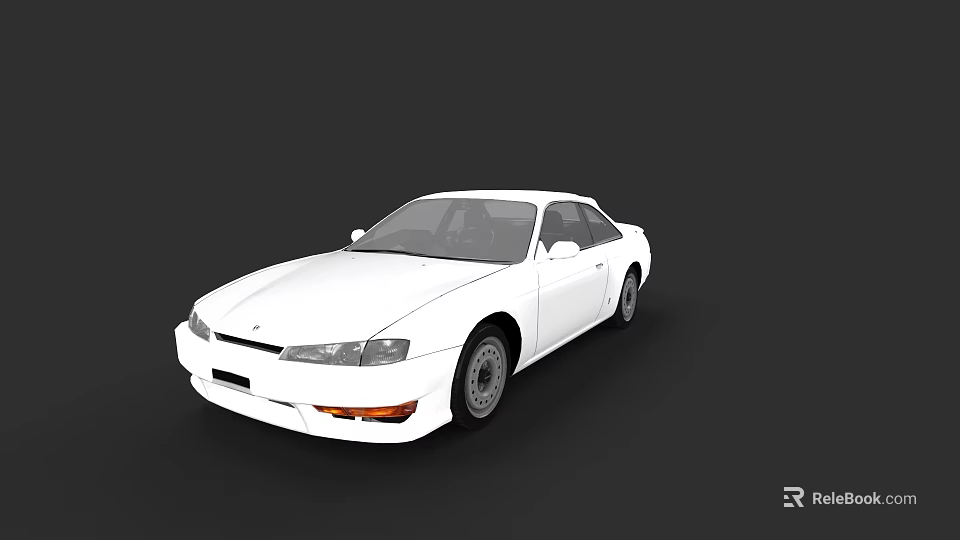 White Coupe Car Exterior Design With Sleek Body And Alloy Wheels 3d model 