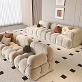 Modern Sofa Pillow Lazy Sofa Round Creative Floor Lamp 3d model