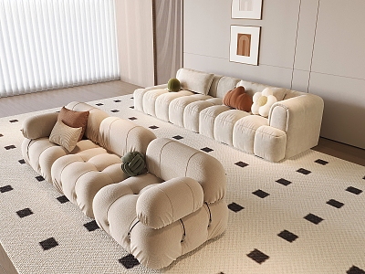 Modern Sofa Pillow Lazy Sofa Round Creative Floor Lamp 3d model