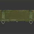 Green Military Ammo Box With Yellow 12 Gauge Shells Label And Metal Straps