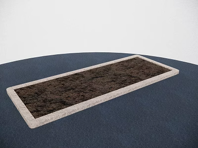 Rectangular Tree Pit With Light Border And Dark Soil On Blue Ground Surface 3d model