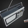 Vintage Portable Audio Radio Cassette Player With Screen Knobs Handle And Cassette Tape